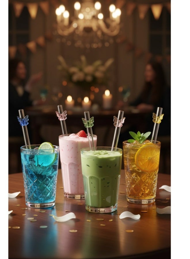 4pcs Dual-Function Glass Straw Spoon Set – Reusable Borosilicate Glass Straws and Spoons for Bubble Tea, Smoothies, Milkshakes & Cocktails – Eco-Friendly - Image 5